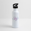 Gourde aluminium Sky's original blanche 600 ml avec bouchon pipette et mousqueton pour activités plein air