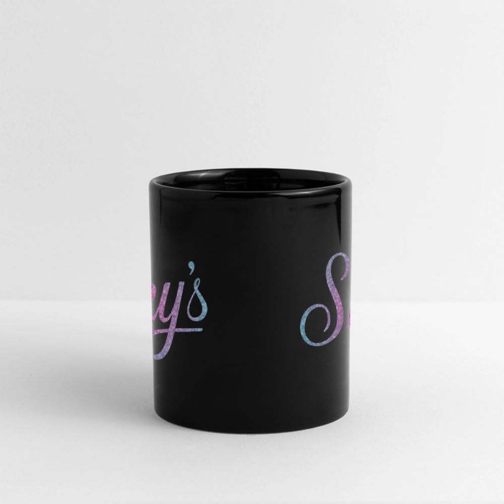 Mug céramique noir "Sky's phantôm" avec impression panoramique résistante anti-rayures et anti-UV, contenance 325 ml.