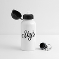 Gourde à simple paroi blanche de 500 ml avec bouchon à vis étanche et bouchon avec couvercle noir, design Sky's.